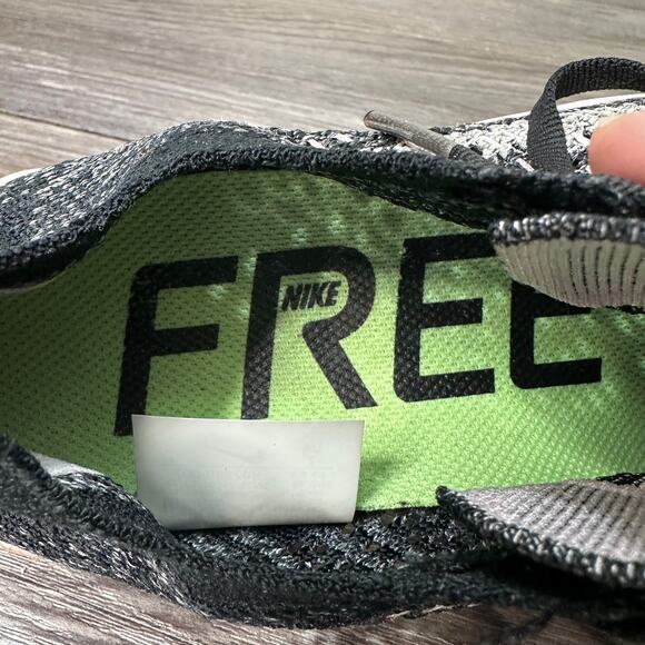 Nike Free RN Fly-Knit Running Shoe WMN 7 Black White Pink Lace-Up Sneaker Sporty - Picture 5 of 7